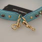 Dolce & Gabbana Elegant Blue Leather Bag Strap with Gold Accents