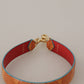 Dolce & Gabbana Chic Orange Leather Shoulder Strap Accessory