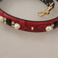 Dolce & Gabbana Elegant Red Python Leather Shoulder Strap