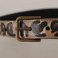 Dolce & Gabbana Elegant Leather Engraved Buckle Belt