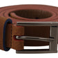 Dolce & Gabbana Chic Suede Belt with Logo Engraved Buckle