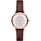 Emporio Armani Elegant Bordeaux Leather Watch for Women