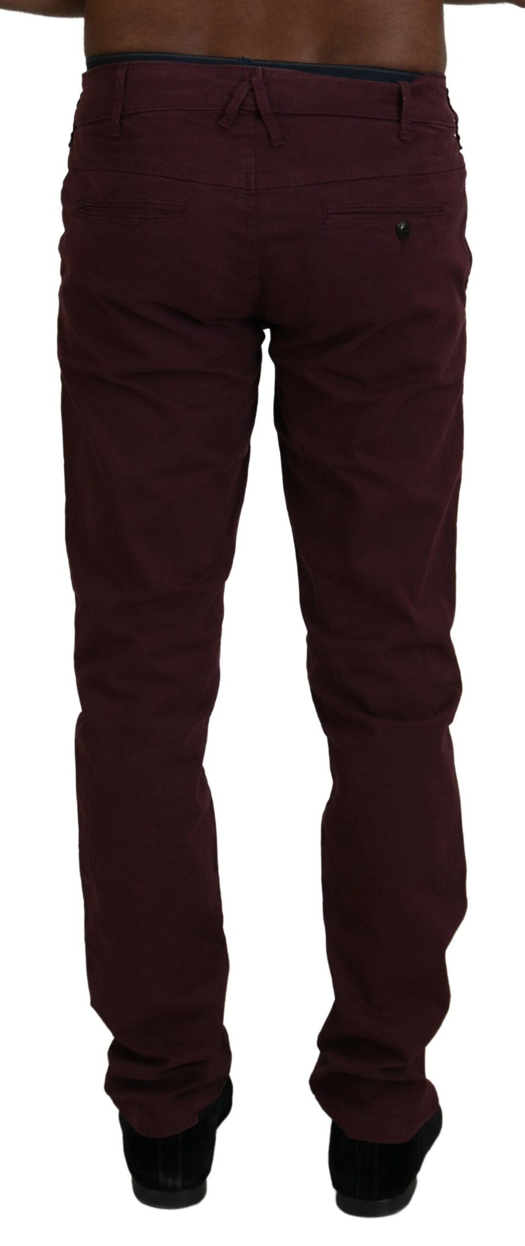 CYCLE Maroon Skinny Fit Cotton Pants