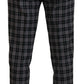 BENCIVENGA Elegant Gray Checked Gentleman's Chinos