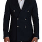 Dolce & Gabbana Elegant Cashmere-Silk Blend Blue Blazer