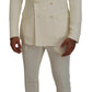 Dolce & Gabbana Elegant Off White Silk-Blend Suit