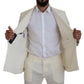 Dolce & Gabbana Elegant Off White Silk-Blend Suit