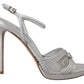 Prada Elegant Silver Stiletto Heels Sandals