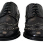 Dolce & Gabbana Elegant Studded Black Derby Shoes