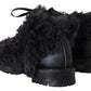 Dolce & Gabbana Black Leather Shearling Ankle Boots