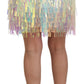 Dolce & Gabbana Iridescent Fringe Mini Skirt Mid Waist