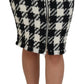 Dolce & Gabbana Elegant Houndstooth High-Waist Knee-Length Skirt