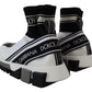 Dolce & Gabbana Chic Black and White Sorrento Slip-On Sneakers