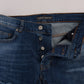 Frankie Morello Chic Slim Fit Blue Distressed Jeans