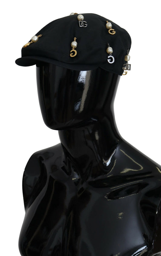 Dolce & Gabbana Elegant Black Cotton Newsboy Hat