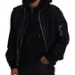 Dolce & Gabbana Sleek Black Hooded Bomber Jacket