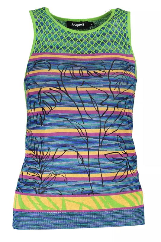 Desigual Chic Contrasting Green Tank Top