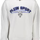 Plein Sport Sleek White Hooded Sweatshirt with Contrasting Accents