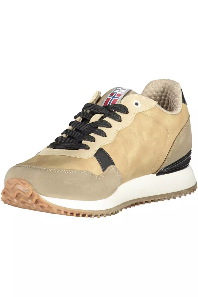 Napapijri Beige Polyester Men Sneaker