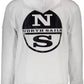 North Sails Sleek White Hooded Sweatshirt with Logo Print