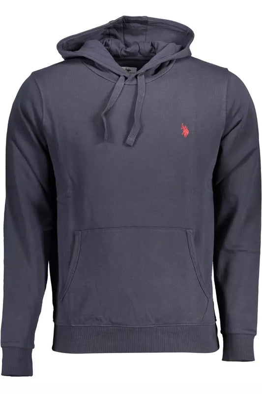 U.S. POLO ASSN. Chic Blue Hooded Cotton Sweatshirt with Logo