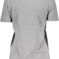 Guess Jeans Chic Gray Logo Tee with Wide Neckline