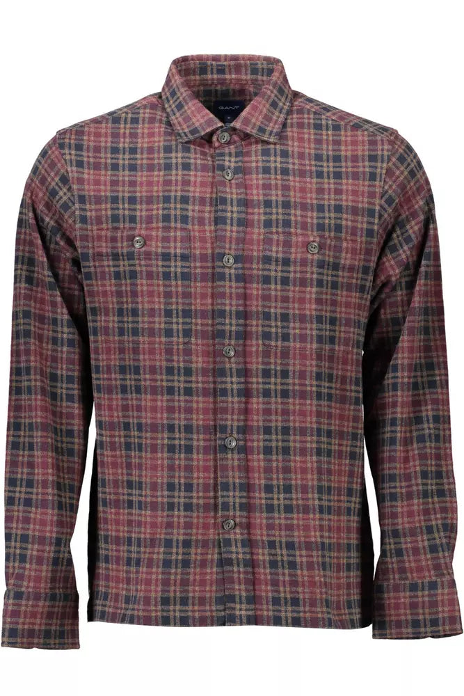 Gant Elegant Long-Sleeved Brown Cotton Shirt