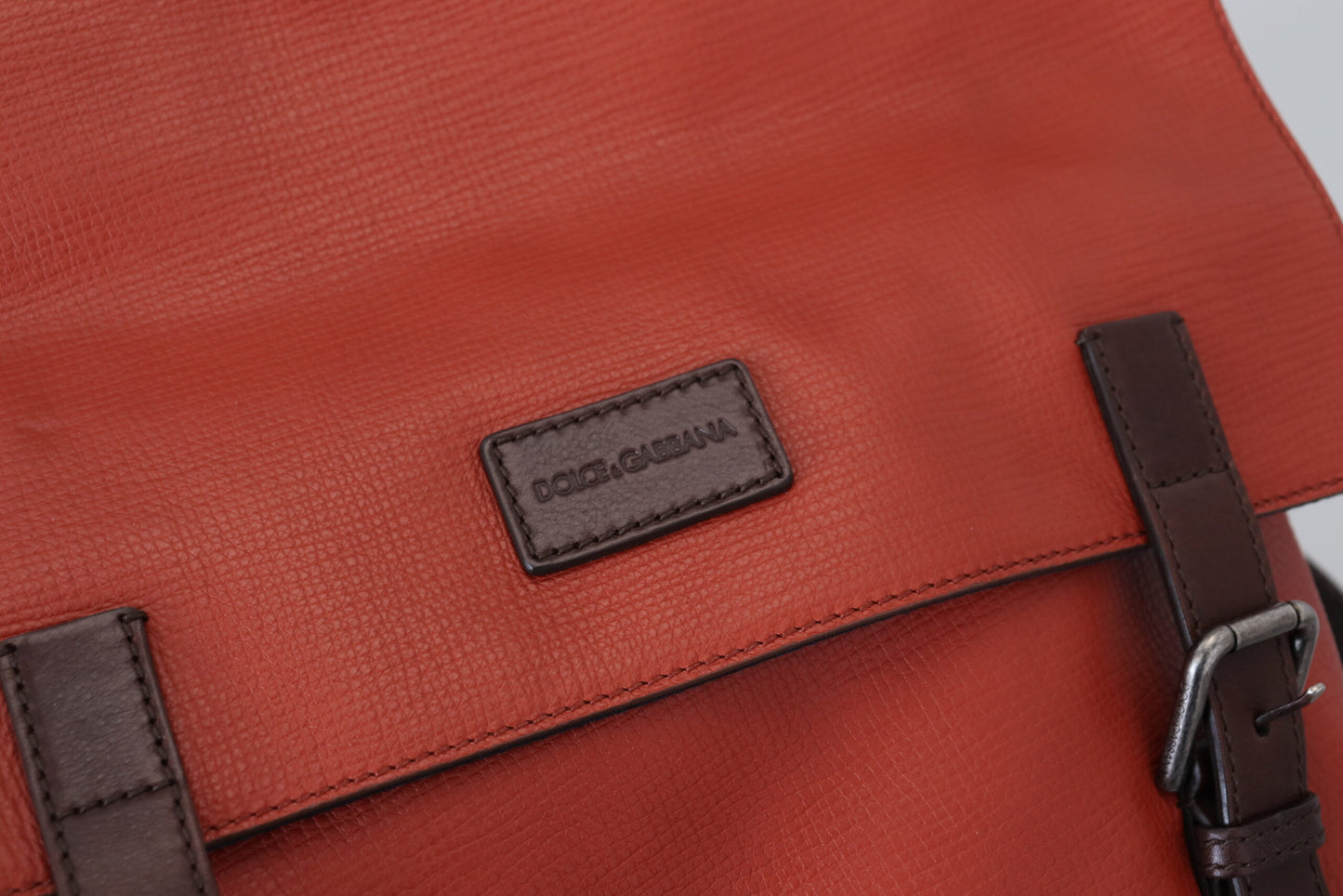 Dolce & Gabbana Elegant Calfskin Leather Backpack in Orange