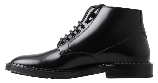 Dolce & Gabbana Elegant Black Leather Men's Boots