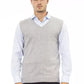 Alpha Studio Gray Viscose Men Vest