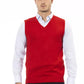 Alpha Studio Red Viscose Men Vest