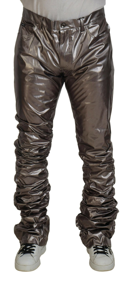 Dolce & Gabbana Metallic Silver Casual Pants