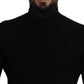 Dolce & Gabbana Elegant Black Wool Half Zip Turtleneck Sweater