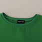 Armani Elegant Silk Long Sleeve Sweater in Lush Green