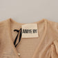 Aniye By Chic Beige Long Sleeve Open Front Cardigan