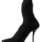 Dolce & Gabbana Elegant Black Viscose Mid-Calf Boots