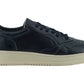 Saxone of Scotland Elegant Navy Blue Leather Sneakers