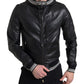 Dolce & Gabbana Elegant Black Leather Bomber Jacket