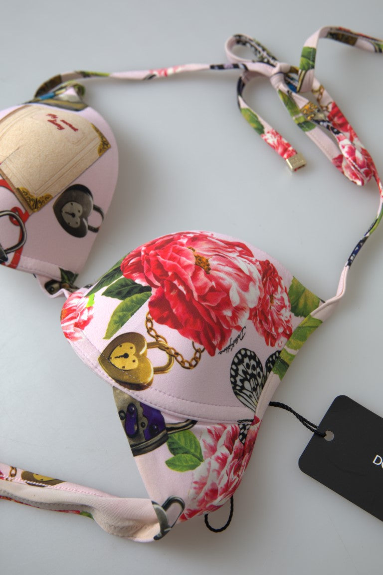 Dolce & Gabbana Chic Floral Bikini Top Elegance