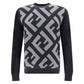 Fendi Chic Grey Wool Iconic Logo Sweater