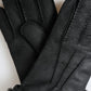 Dolce & Gabbana Elegant Black Leather Winter Gloves