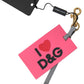 Dolce & Gabbana Chic Pink Leather-Trimmed Keychain