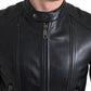 Dolce & Gabbana Sleek Black Leather Biker Jacket