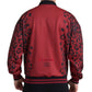 Dolce & Gabbana Red Leopard Print Bomber Jacket