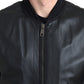 Dolce & Gabbana Elegant Black Leather Bomber Jacket