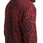 Dolce & Gabbana Red Leopard Hooded Bomber Jacket