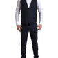 Dolce & Gabbana Elegant Blue & Black Martini Slim Fit Suit