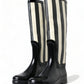 Dolce & Gabbana Black and White Striped Knee High Boots