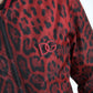 Dolce & Gabbana Red Leopard Print Bomber Jacket