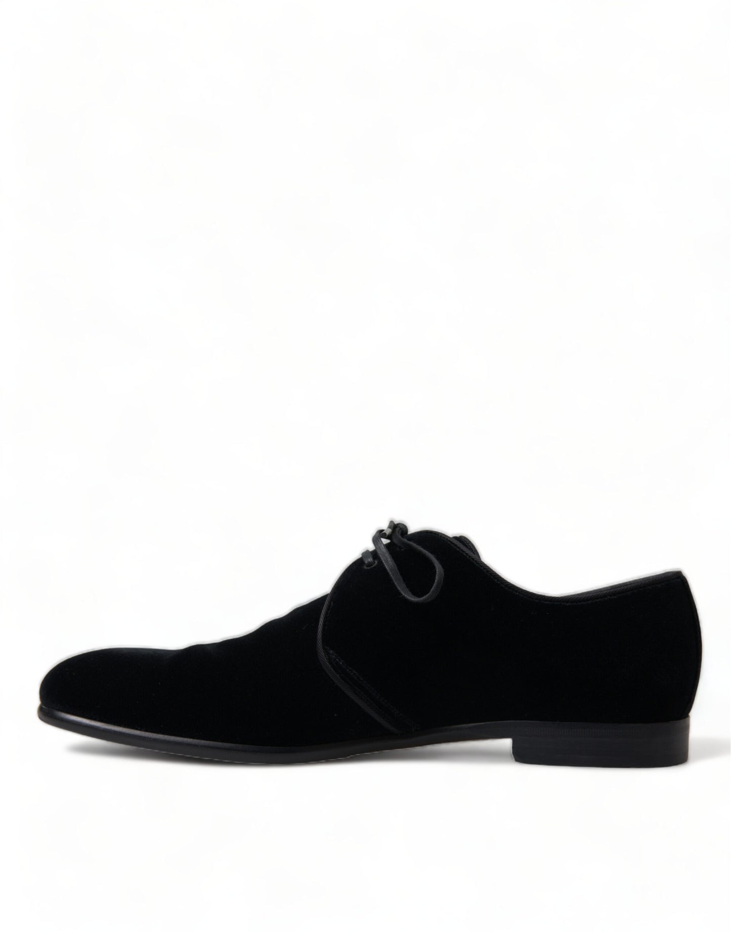 Dolce & Gabbana Elegant Black Velvet Derby Dress Shoes